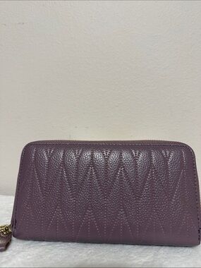 Source Unknown Quilted Zip Wallet - Mauve